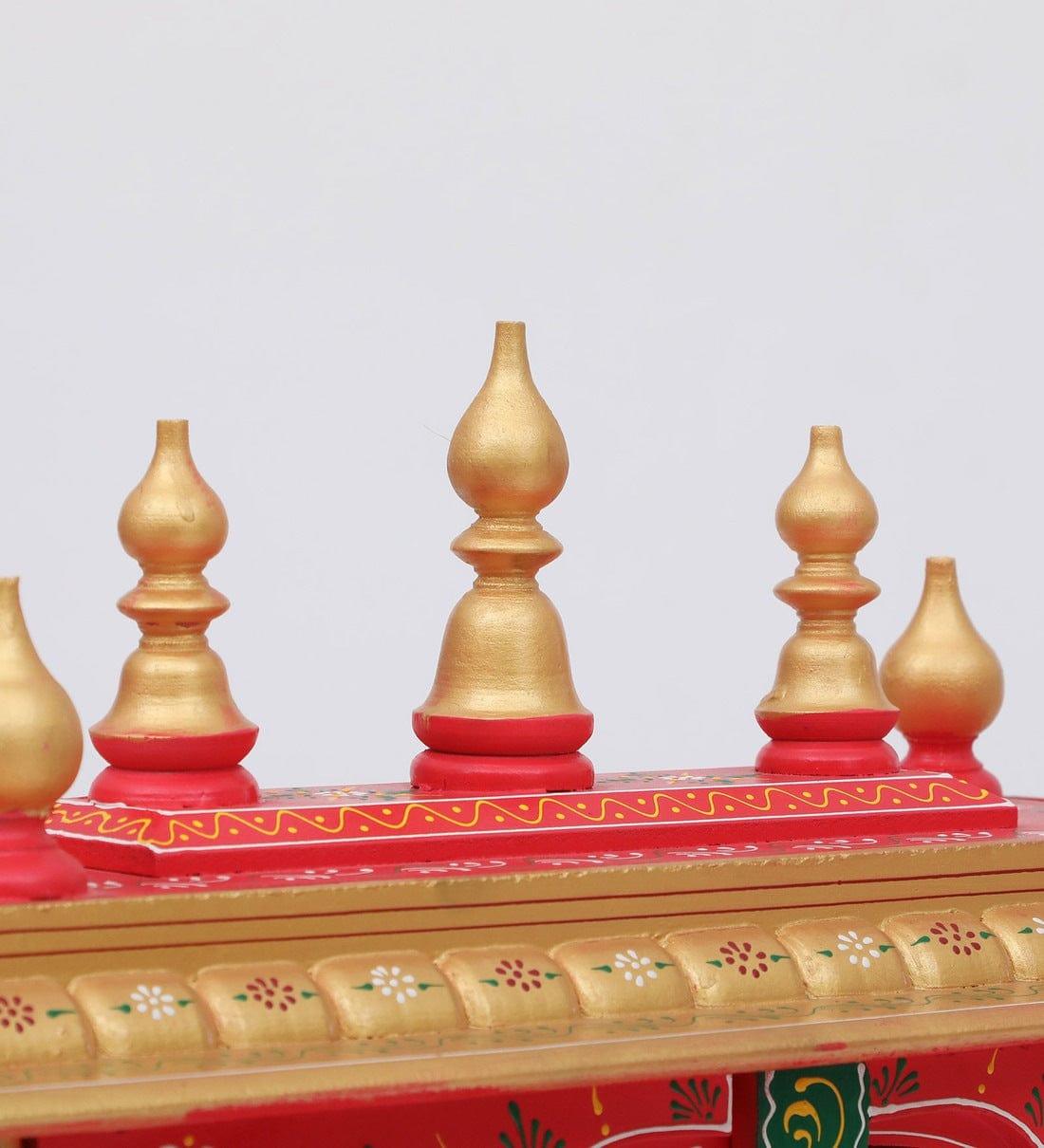 Multicolor Sheesham Wood & MDF Pooja Mandir With Door, - Ouch Cart