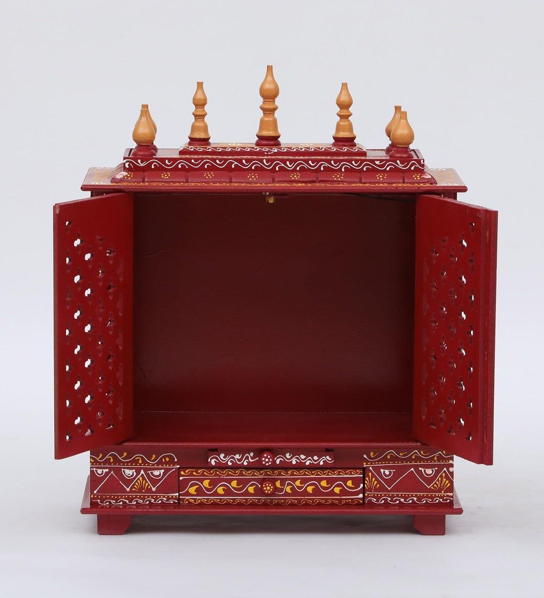 Multicolor Sheesham Wood & MDF Pooja Mandir With Door, - Ouch Cart