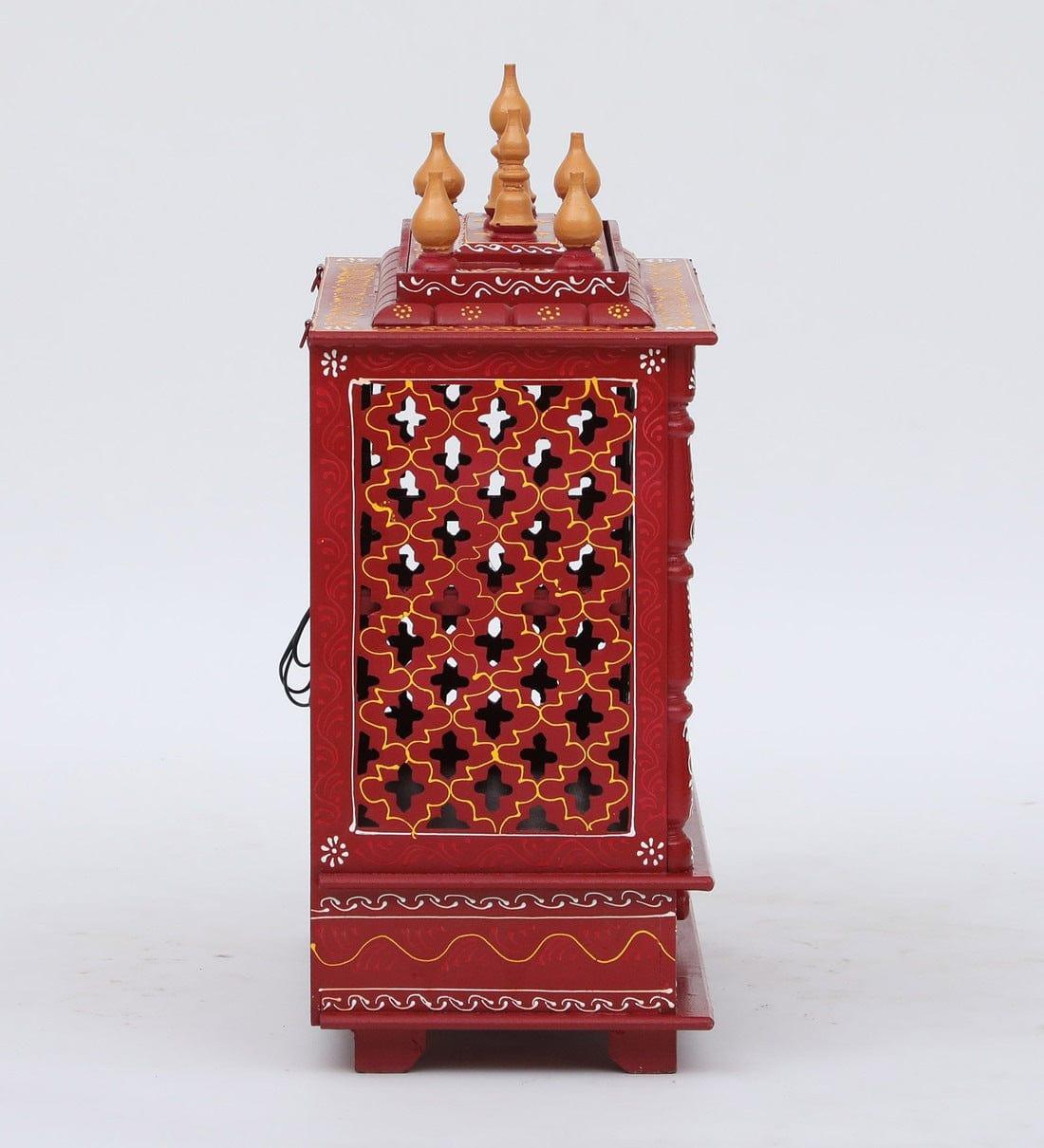 Multicolor Sheesham Wood & MDF Pooja Mandir With Door, - Ouch Cart