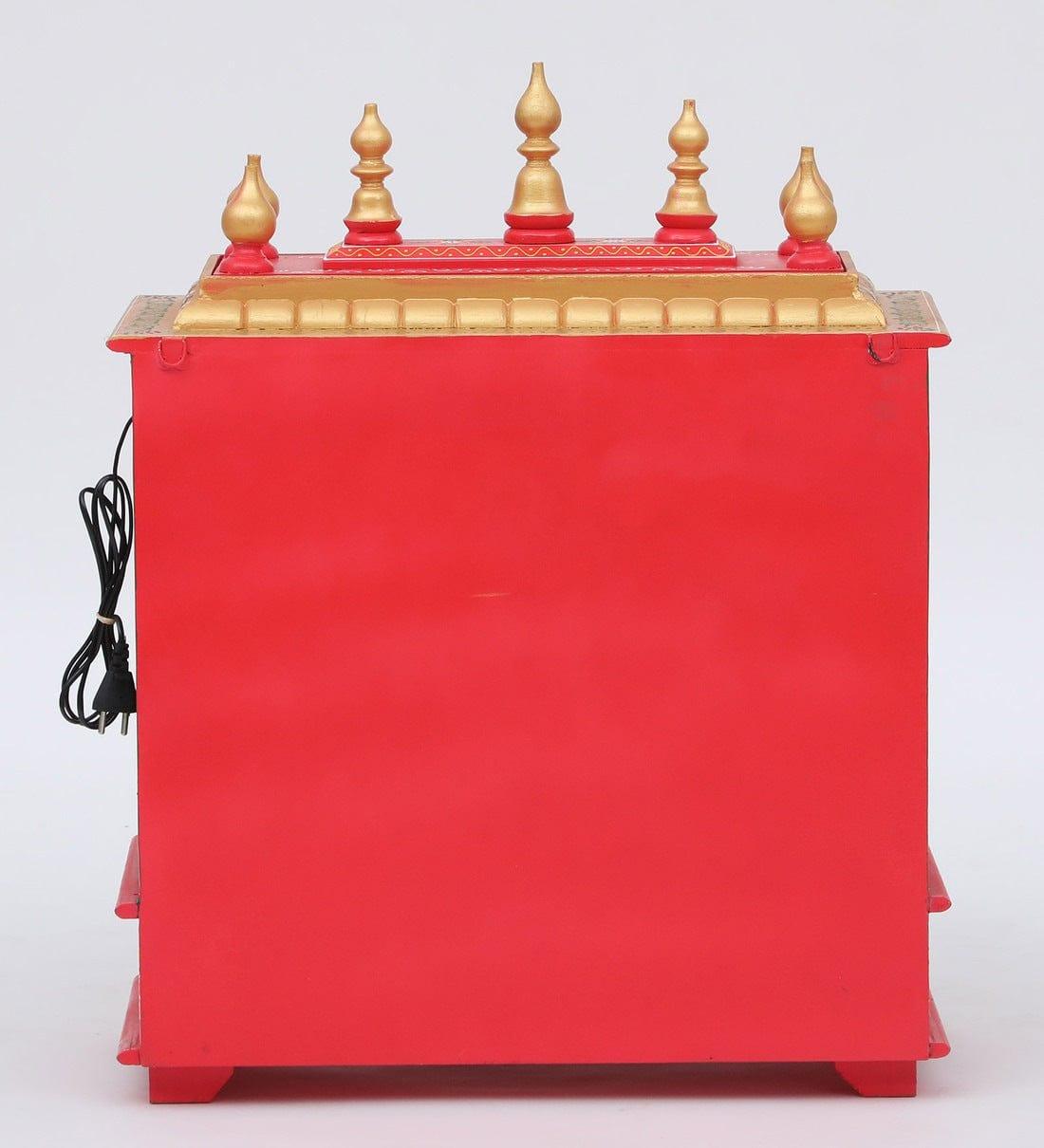Multicolor Sheesham Wood & MDF Pooja Mandir With Door, - Ouch Cart