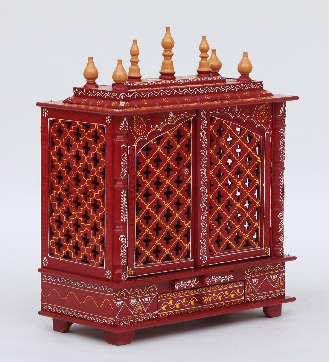Multicolor Sheesham Wood & MDF Pooja Mandir With Door, - Ouch Cart
