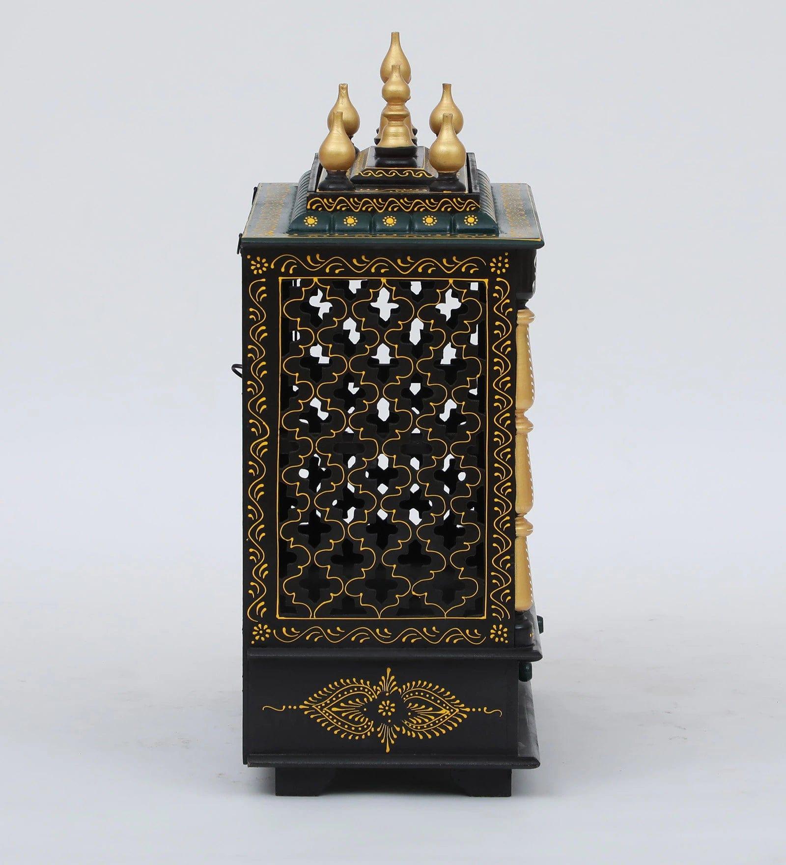 Multicolor Sheesham Wood & MDF Pooja Mandir With Door, - Ouch Cart