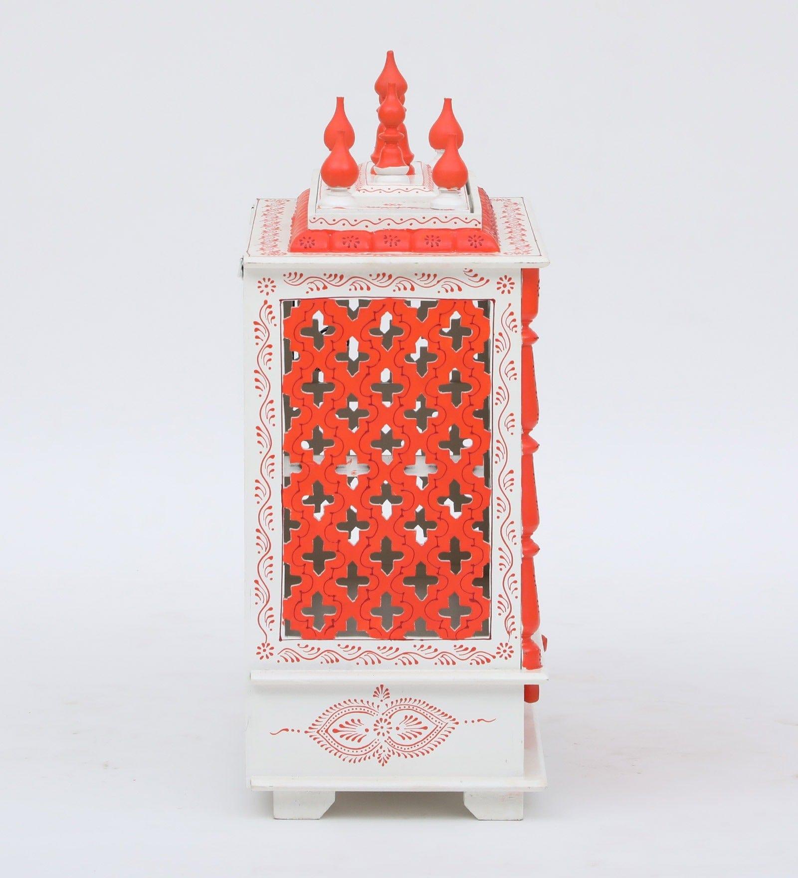 Multicolor Sheesham Wood & MDF Pooja Mandir With Door, - Ouch Cart