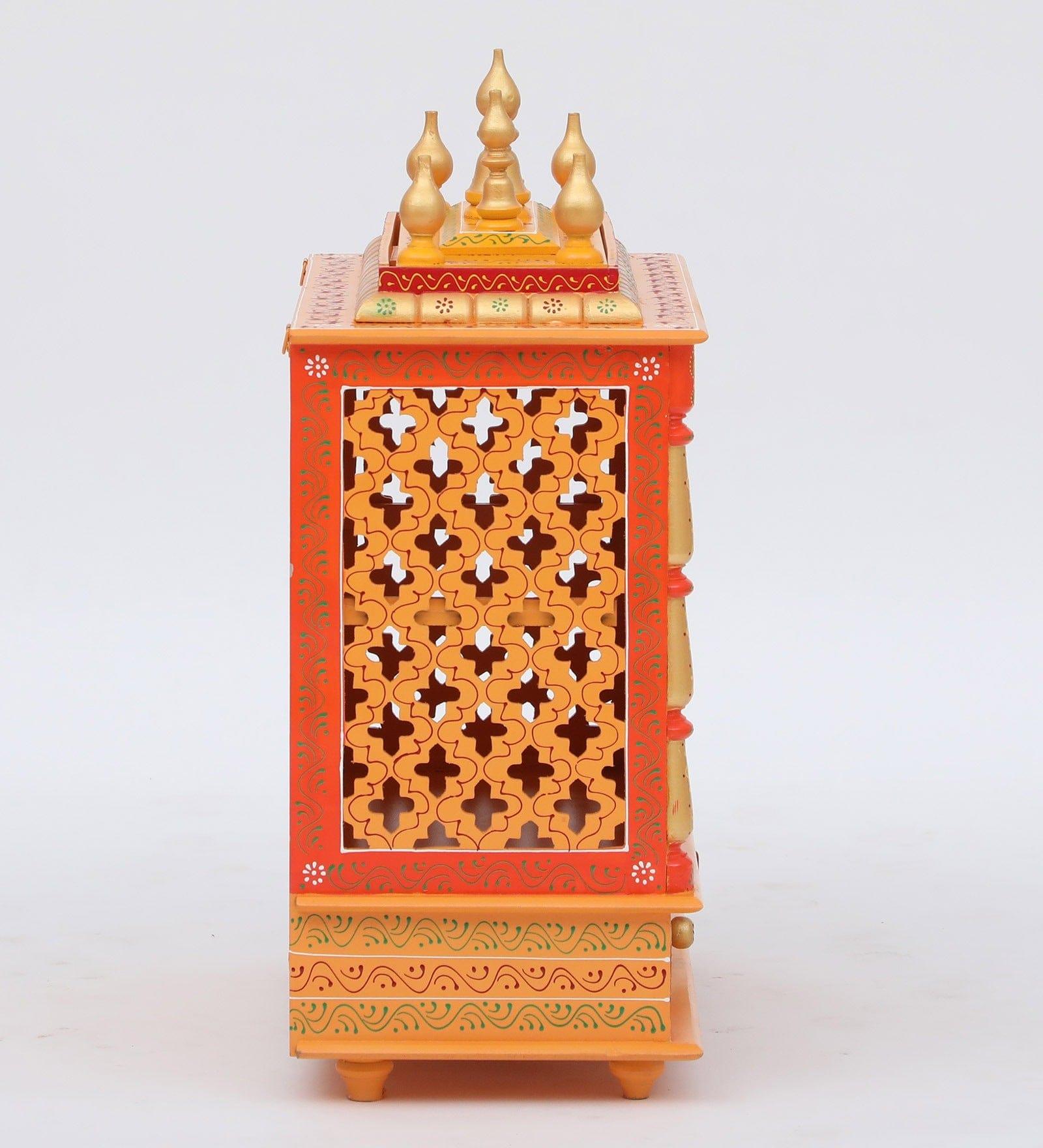 Multicolor Sheesham Wood & MDF Pooja Mandir With Door, - Ouch Cart