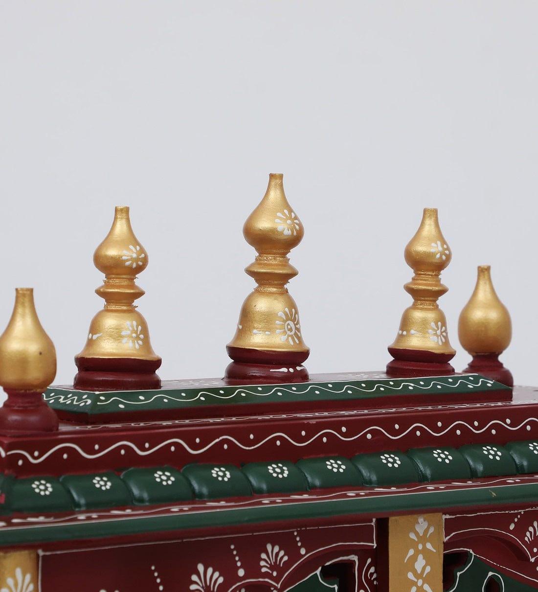 Multicolor Sheesham Wood & MDF Pooja Mandir Without Door, - Ouch Cart