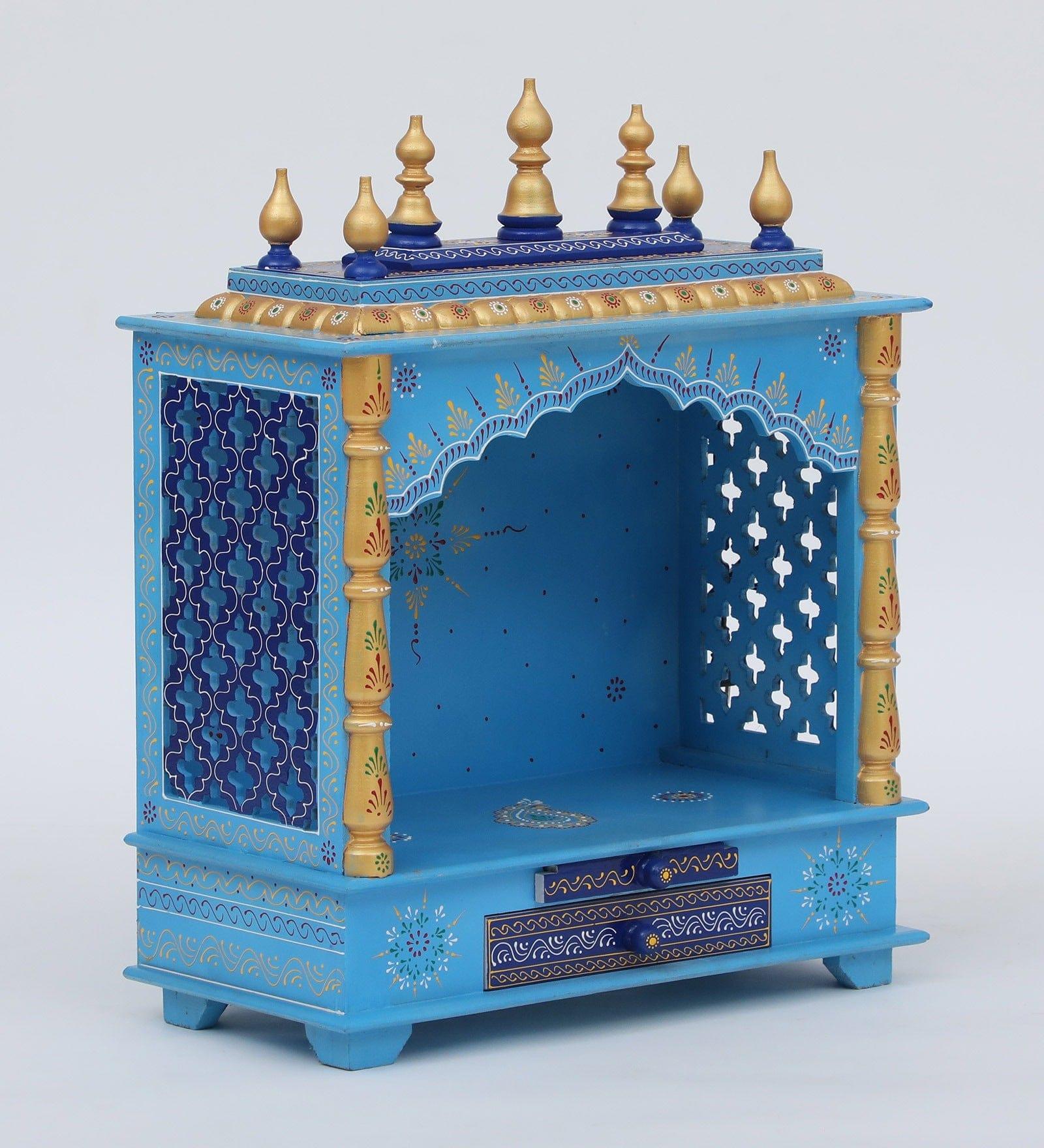 Multicolor Sheesham Wood & MDF Pooja Mandir Without Door, - Ouch Cart