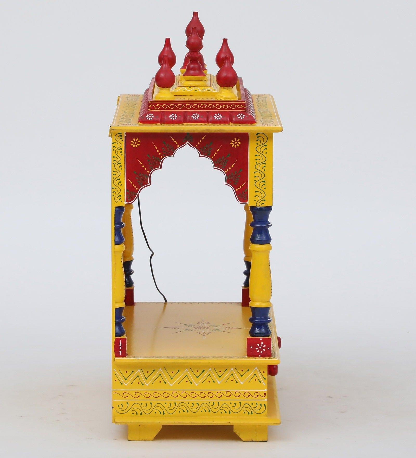 Multicolor Sheesham Wood & MDF Pooja Mandir Without Door, - Ouch Cart