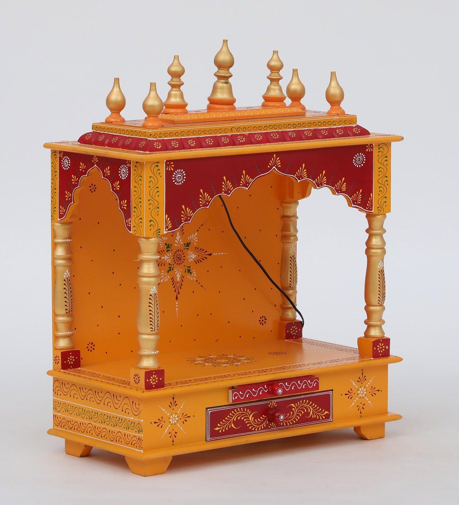Multicolor Sheesham Wood & MDF Pooja Mandir Without Door, - Ouch Cart