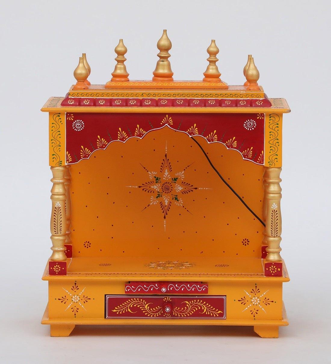 Multicolor Sheesham Wood & MDF Pooja Mandir Without Door, - Ouch Cart