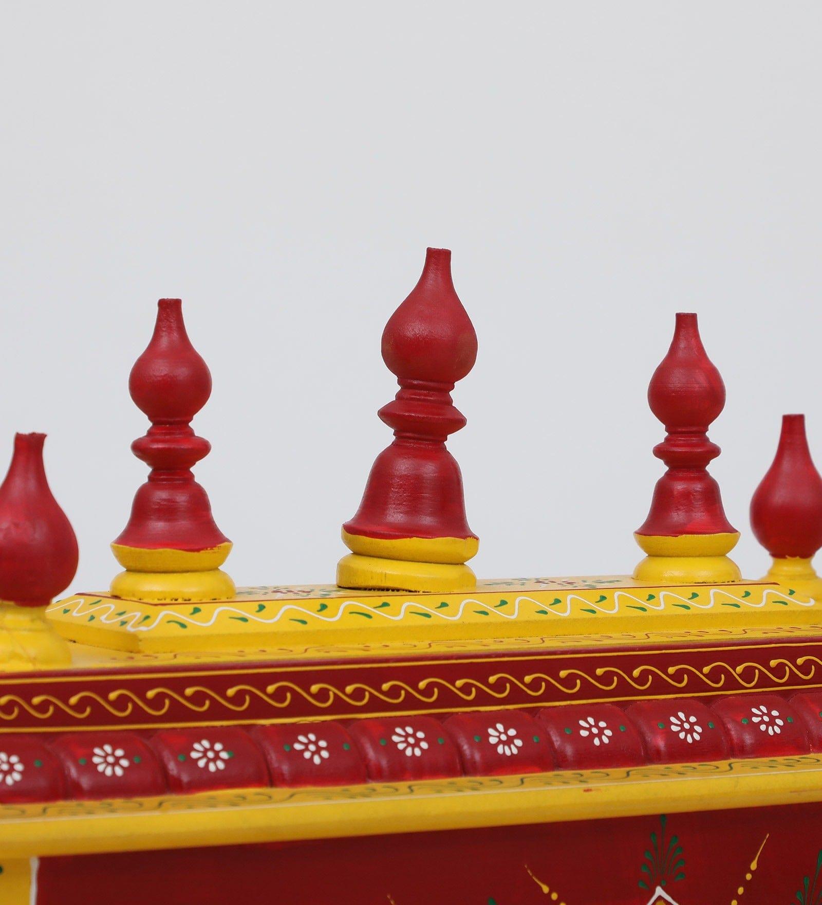 Multicolor Sheesham Wood & MDF Pooja Mandir Without Door, - Ouch Cart