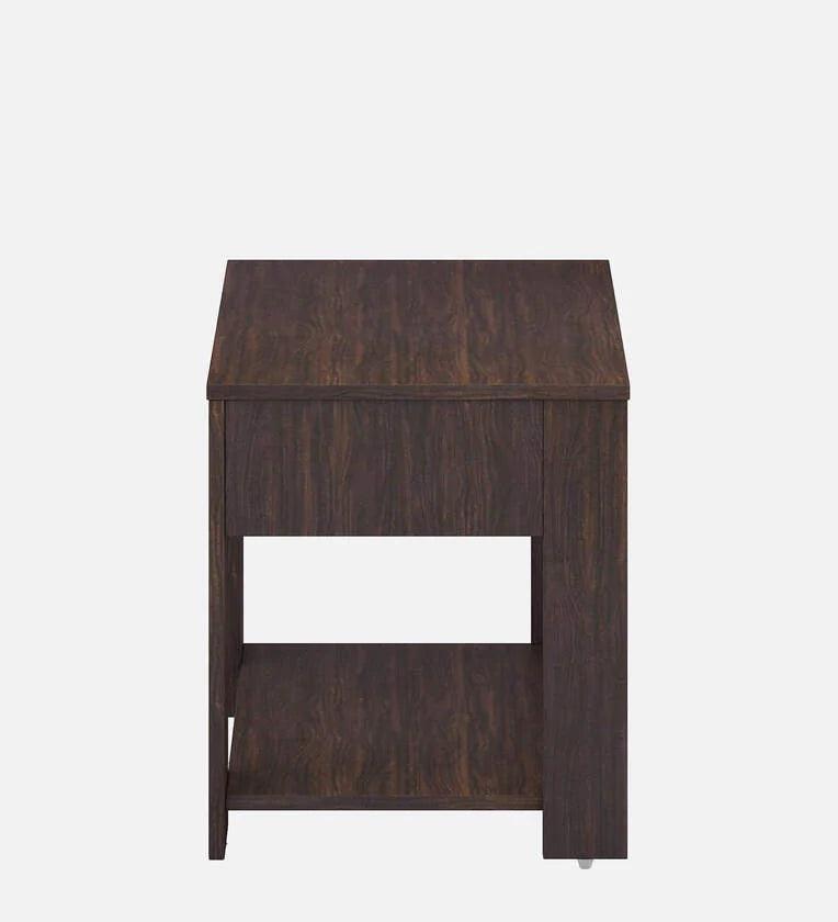Bed Side Table with Drawer in Choco Walnut Finish - Ouch Cart
