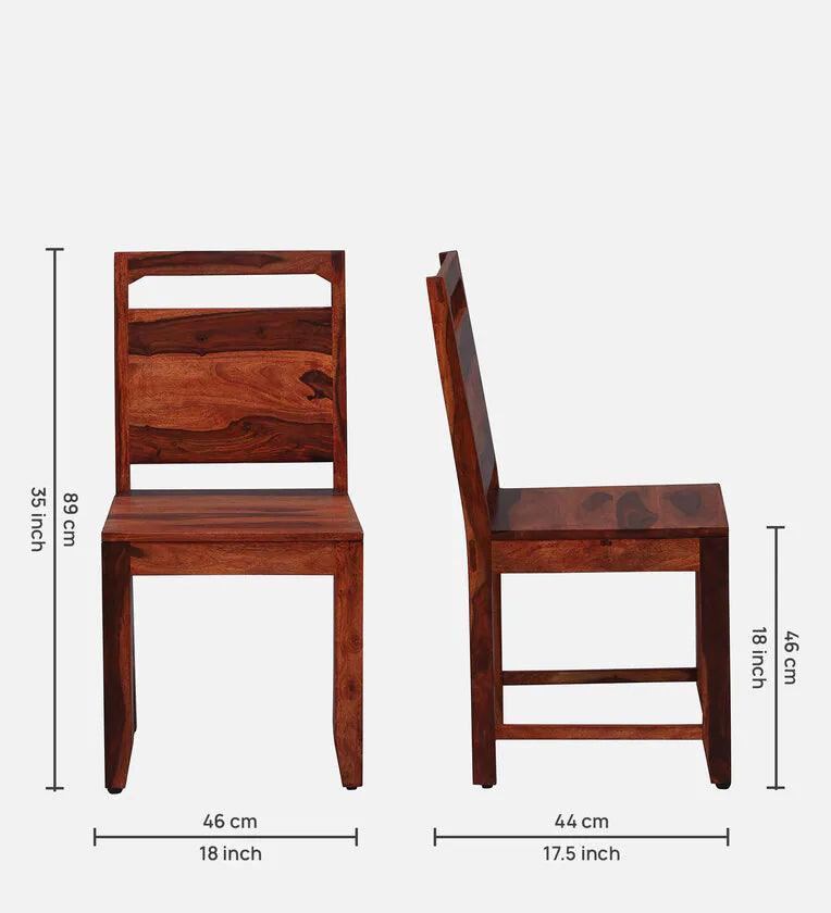 Sheesham Wood 4 Seater Dining Set In Scratch Resistant Honey Oak Finish - Ouch Cart