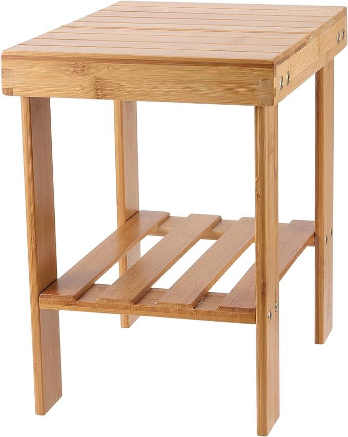 Bamboo Foot Stool, Bamboo Small Seat Stool for Garden, Living Room,  Kitchen, Bathroom, Bedroom
