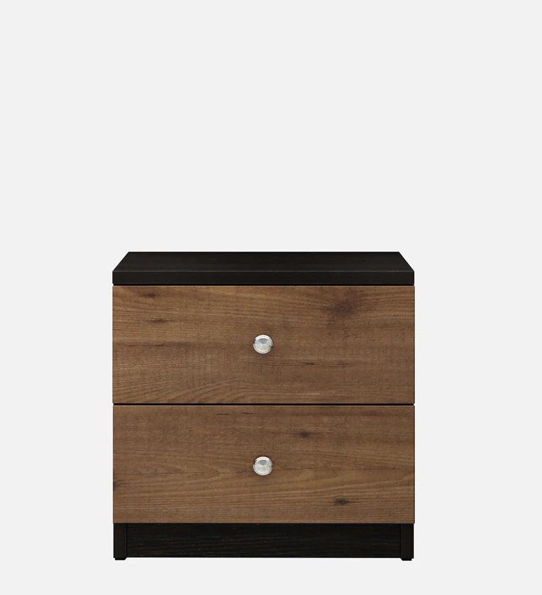 Engineered wood Bed Side Table In Knotty Wood & Wenge Finish - Ouch Cart