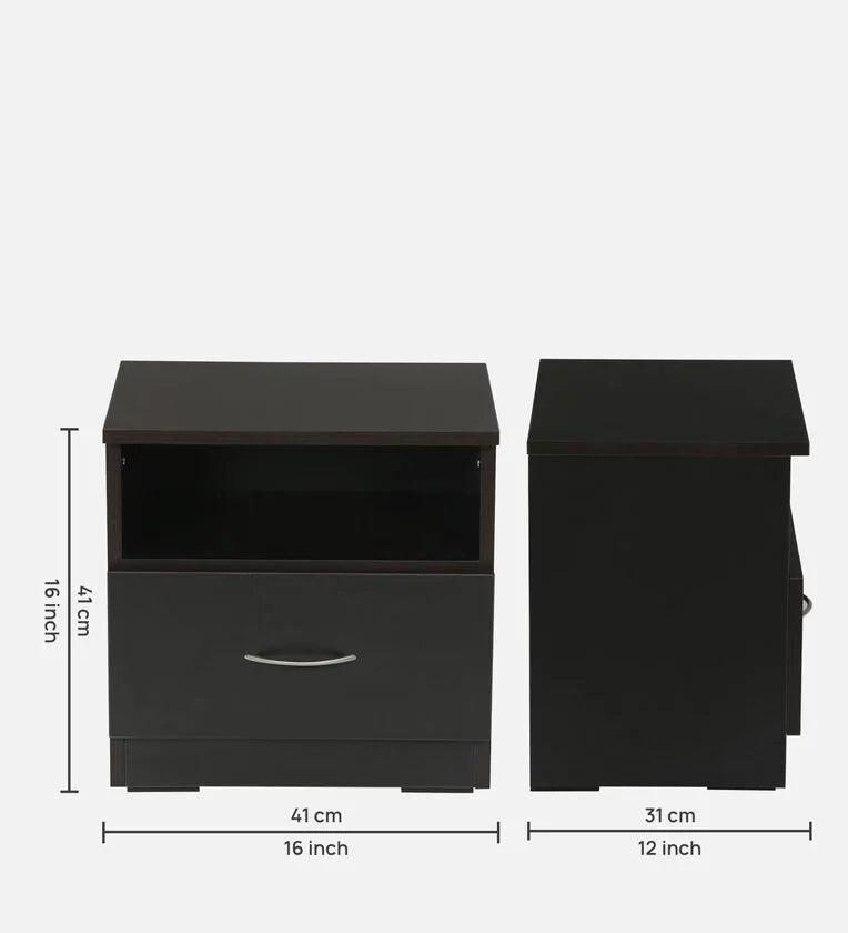 Bedside Table in Wenge Finish with Drawer - Ouch Cart