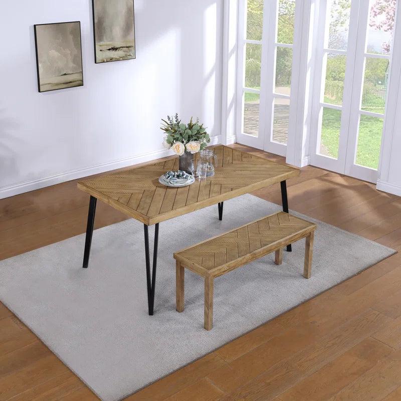 Dining Table And Bench Set For Dining Room And Kitchen - Ouch Cart