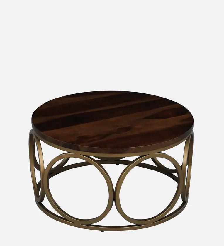 Metal Coffee Table In Matte Gold Finish - Ouch Cart