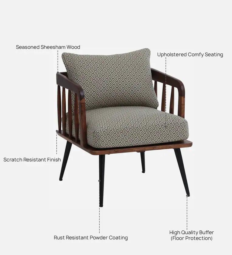 heesham Wood 1 Seater Sofa In Scratch Resistant Rustic Teak Finish - Ouch Cart