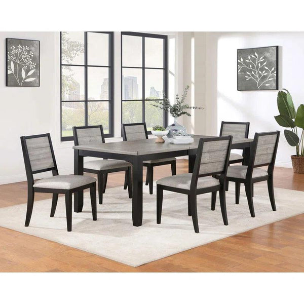 Piece Dining Set in Gray and Black