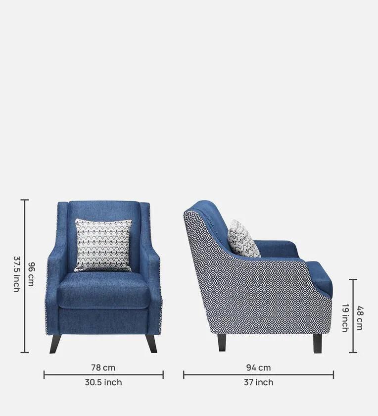 Velvet 1 Seater Sofa in Midnight Blue Colour - Ouch Cart