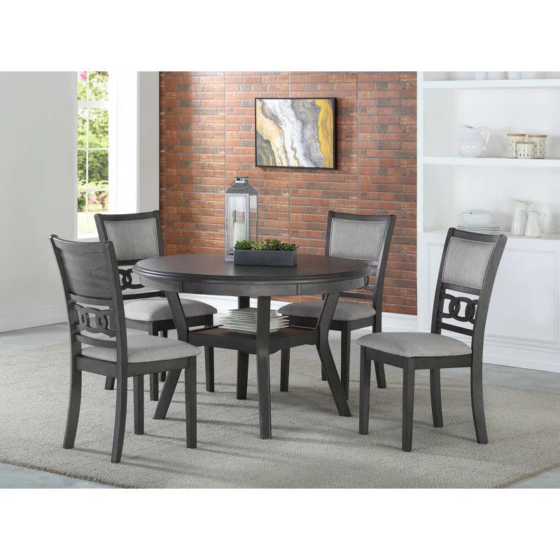 4 - Person Round Solid Wood Dining Set - Ouch Cart