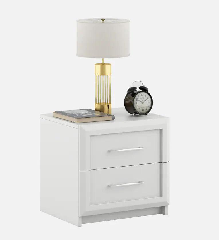 Arctic Bedside Table in High Gloss White Finish - Ouch Cart