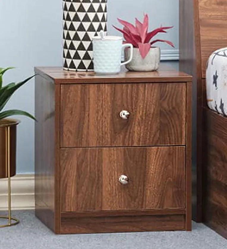 Double Drawer Bedside Chest in Matte Finish - Ouch Cart