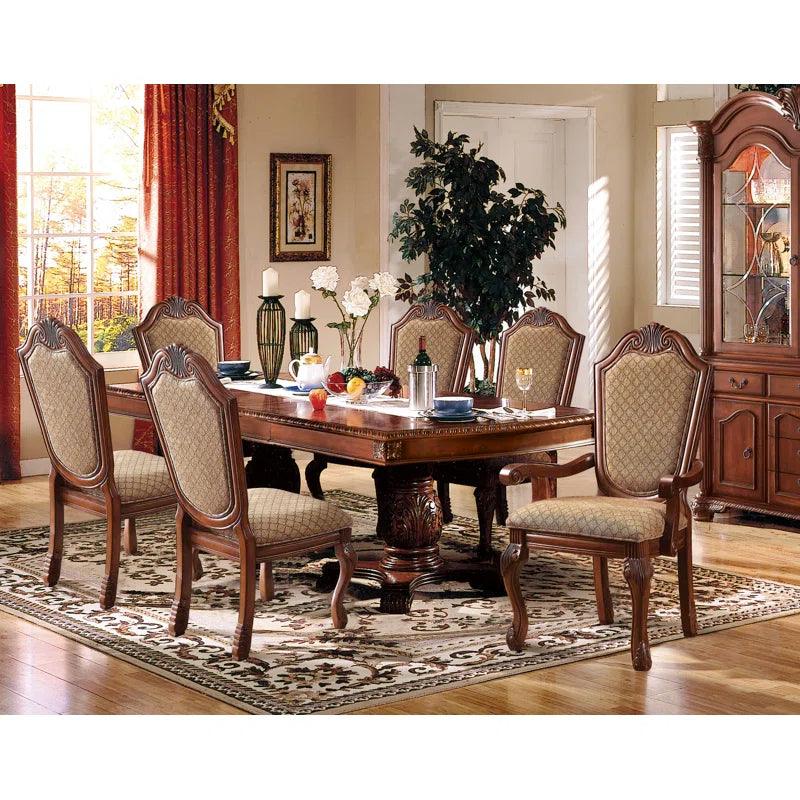 7 - Piece Extendable Double Pedestal Dining Set - Ouch Cart