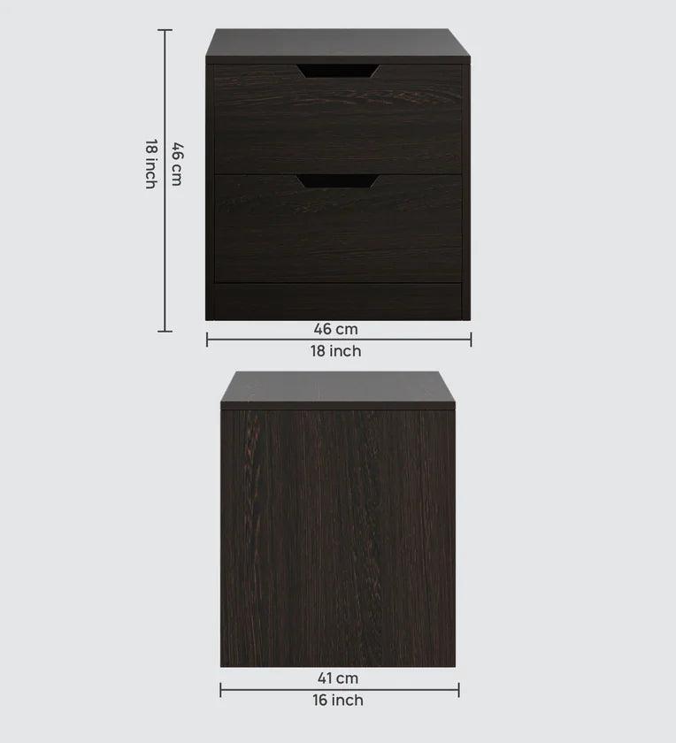 Bedside Table in Brown Flowery Wenge Finish - Ouch Cart