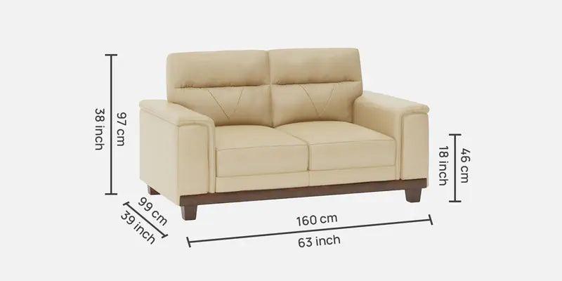 Leather 2 Seater Sofa in Beige Colour - Ouch Cart