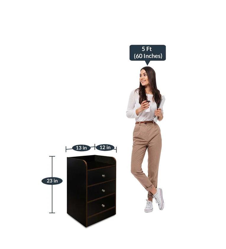 Bedside Table In Wenge Brown Colour - Ouch Cart