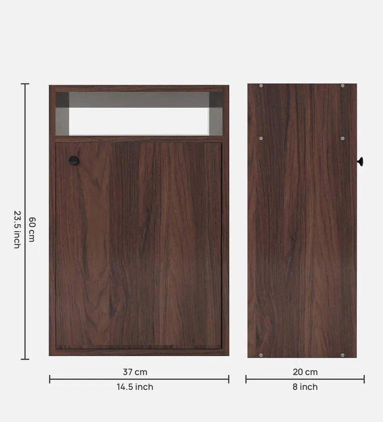 Bed Side Table with Storage in Walnut Finish - Ouch Cart