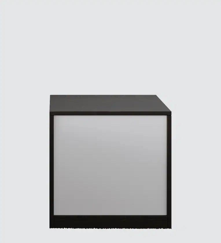 Bedside Table in Brown Flowery Wenge & Cold White Finish - Ouch Cart