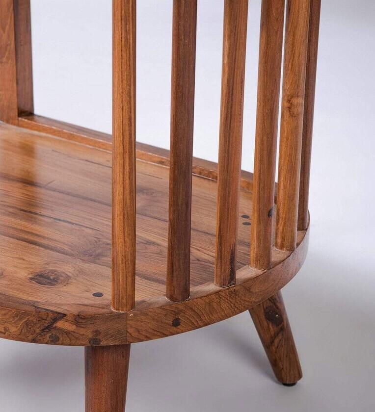 Solid Wood Bedside Table In Natural Finish - Ouch Cart