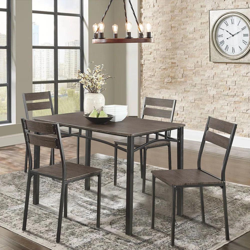 Metal 5-Piece Dining Table Set - Ouch Cart