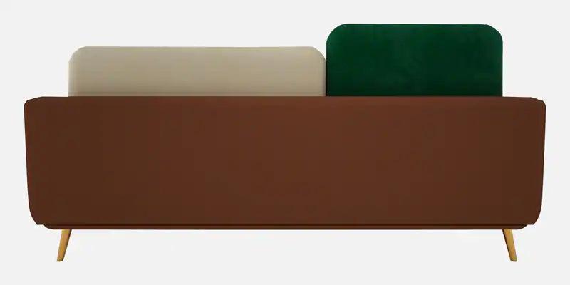 Velvet 3 Seater Sofa in Green & Beige Colour - Ouch Cart