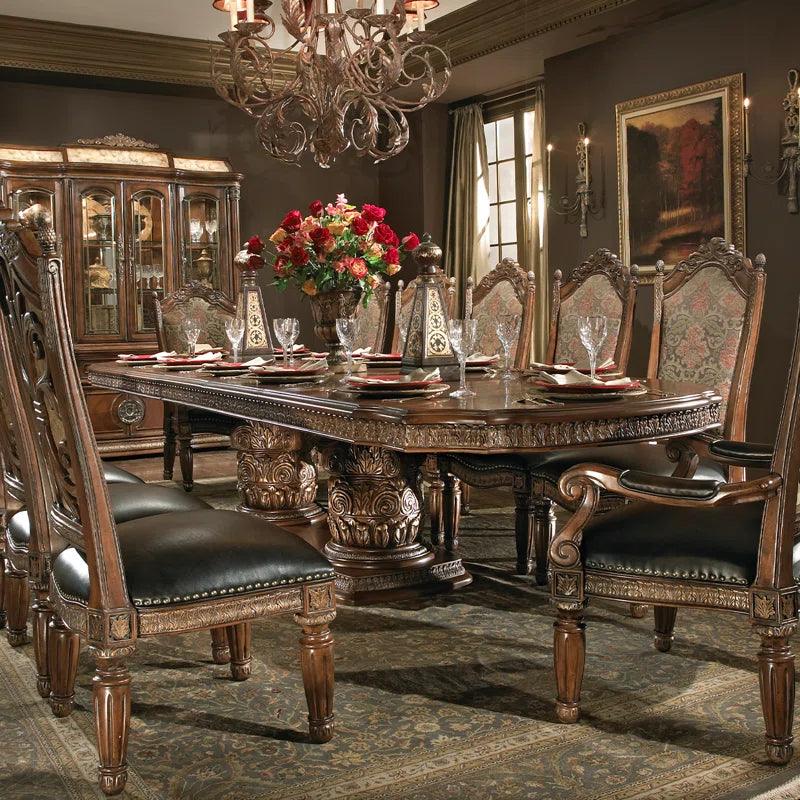 13 - Piece Extendable Double Pedestal Dining Set - Ouch Cart