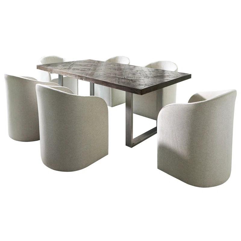 7 - Piece Solid Wood Top Sled Dining Set - Ouch Cart