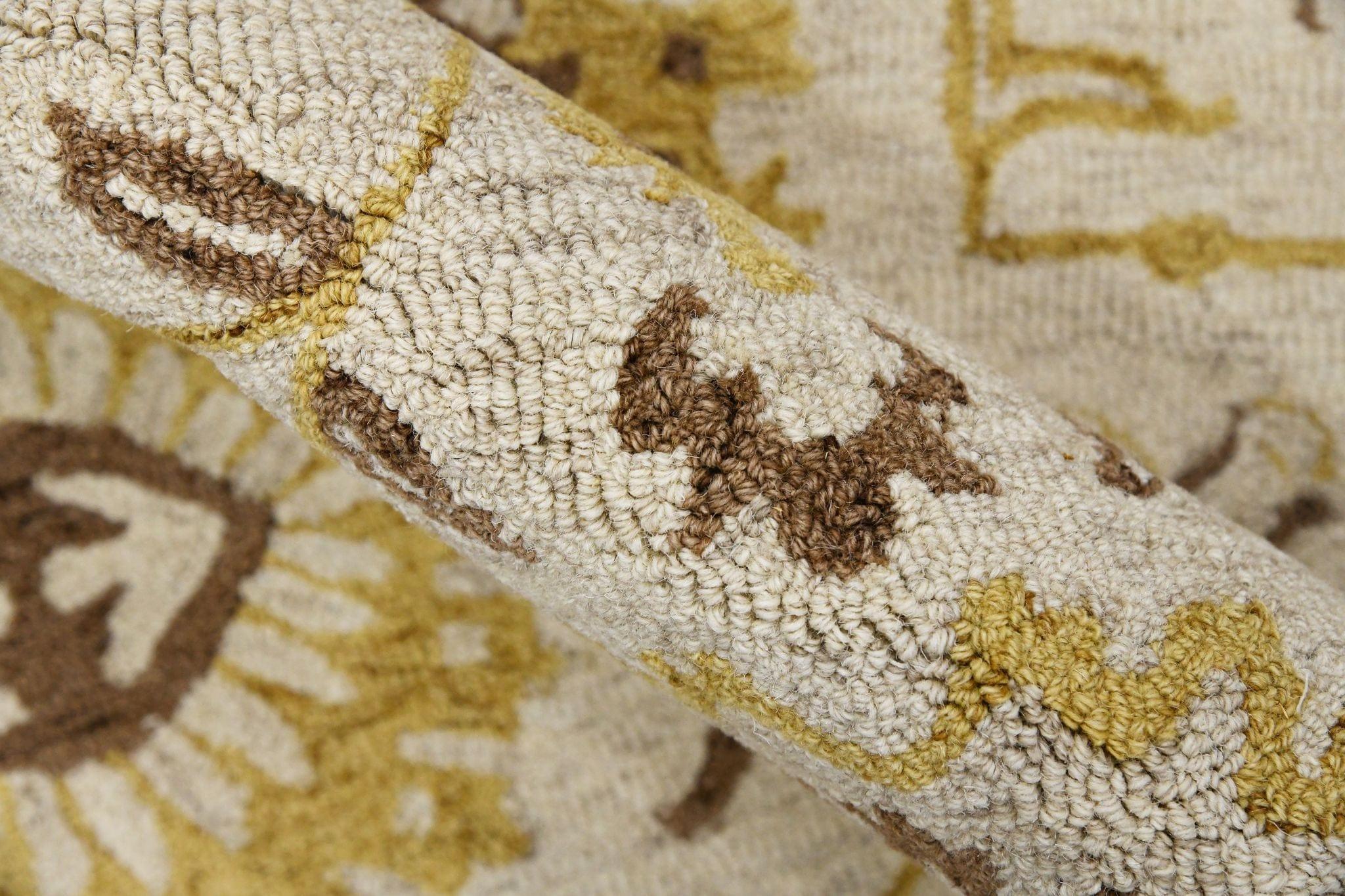 Gold Wool Romania 5x8 Feet Hand-Tufted Carpet - Rug - Ouch Cart