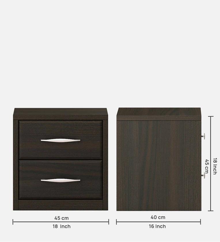Verona Bedside Table in Fumed Oak Finish with Drawers - Ouch Cart