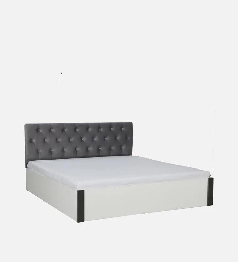 King Size Bed in Frosty White Finish with Hydraulic Storage - Ouch Cart
