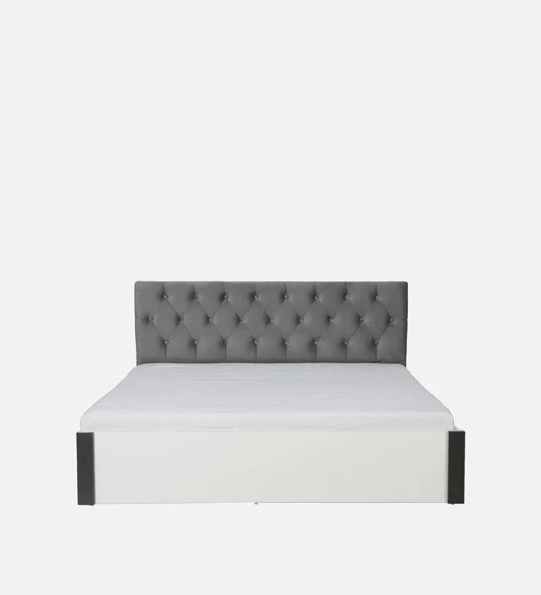 King Size Bed in Frosty White Finish with Hydraulic Storage - Ouch Cart