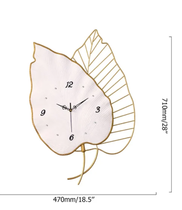 White Betel Leaf Clock N.R.HOMESDECOR