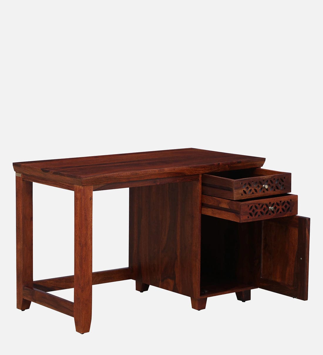 Parnika Sheesham Wood Writing Table In Honey Oak Finish,