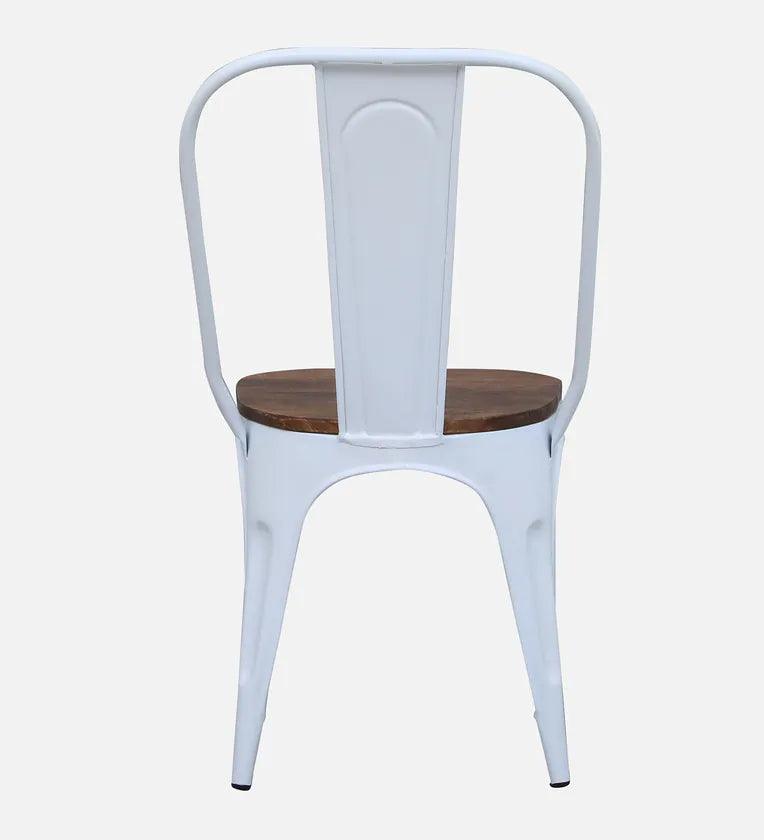 Metallic 4 Seater Dining Set In White Colour - Ouch Cart