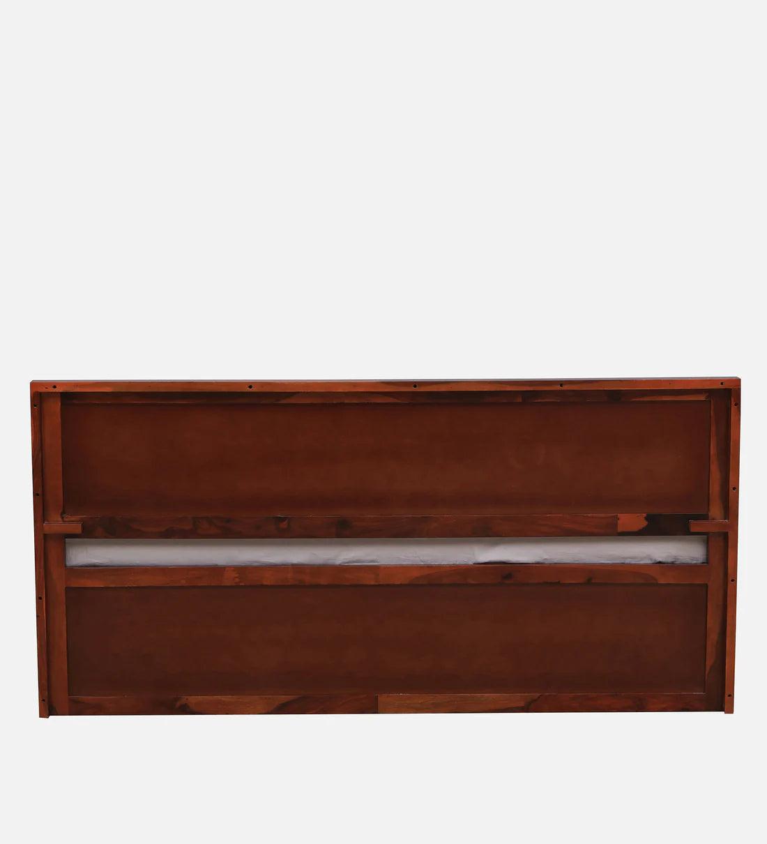 Sheesham Wood King Size Bed in Dark Brown Colour with Box Storage - Ouch Cart