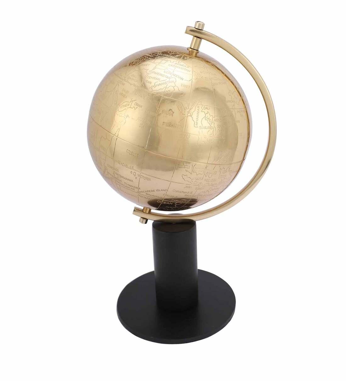 Pompous Globe Gold Iron Table Accent, - Ouch Cart