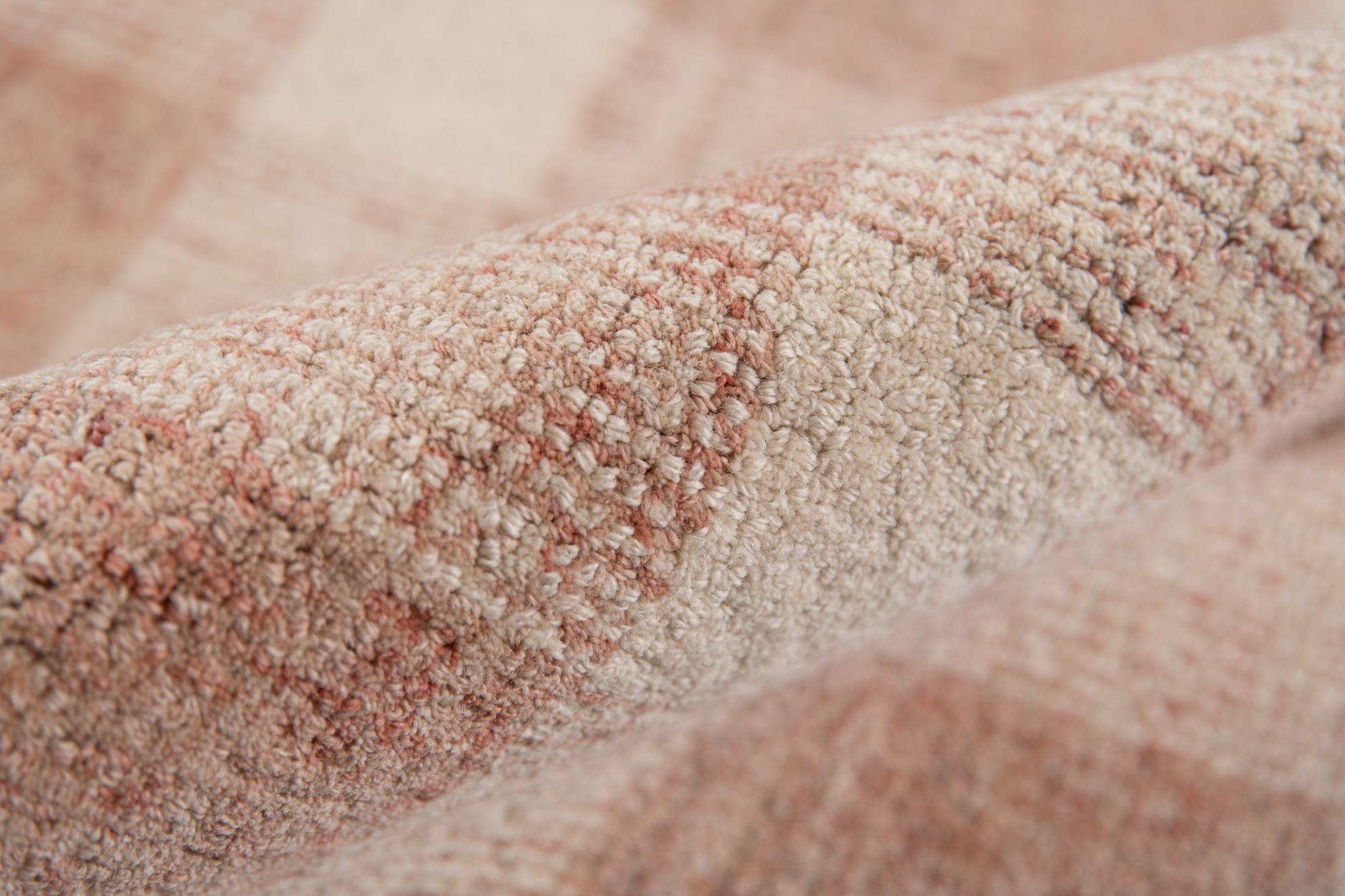 Rose Gold Wool Tartan 8X10 Feet Hand-Tufted Carpet - Rug