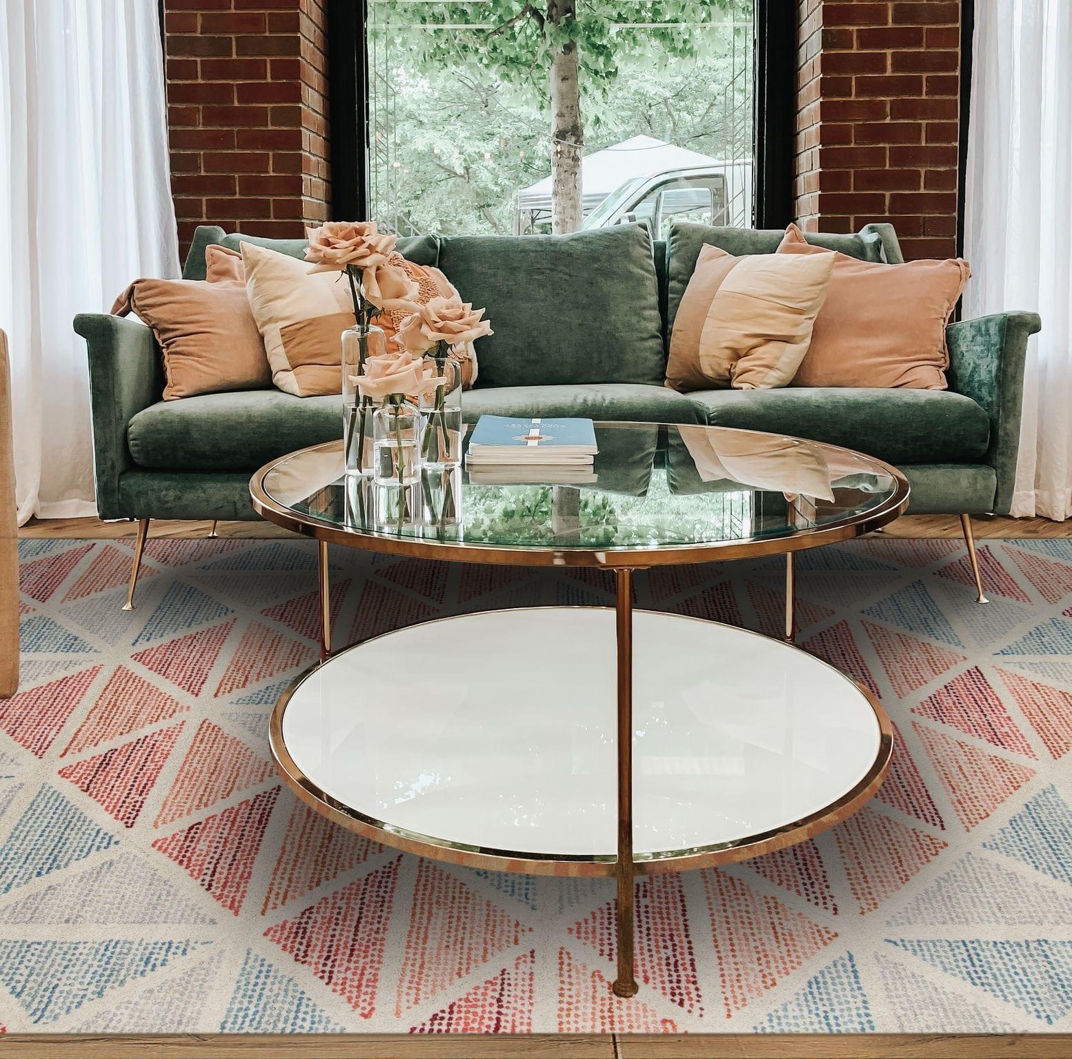 Orange Wool Vector 5x8 Feet Hand-Tufted Carpet - Rug - Ouch Cart