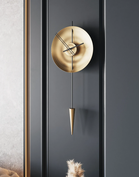 Luxary pendulam gold wallclock N.R.HOMESDECOR